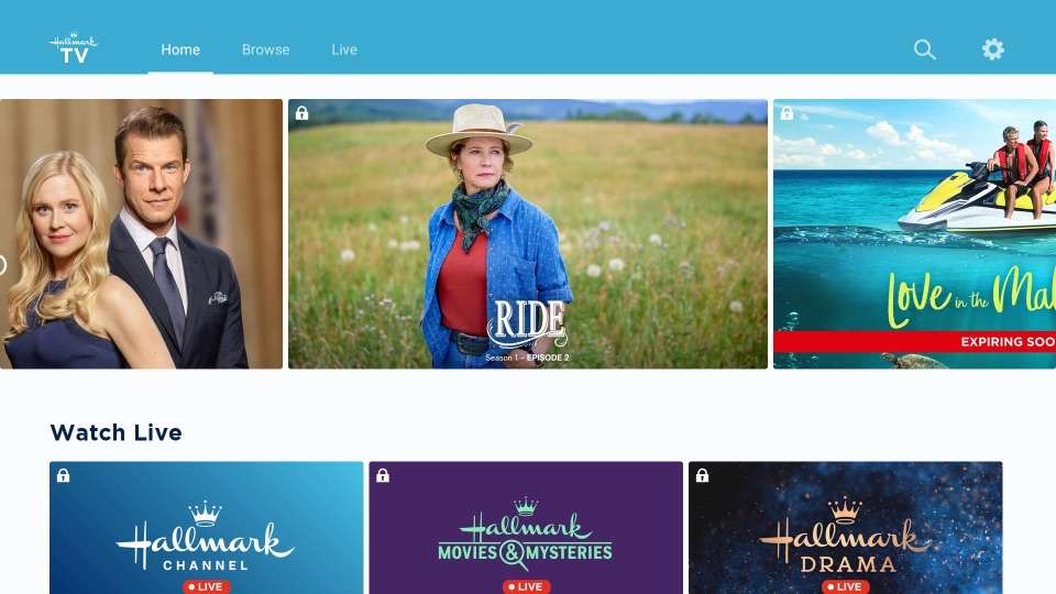 hallmark tv home screen