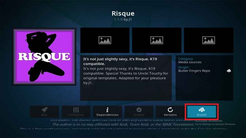 how to install risque kodi addon