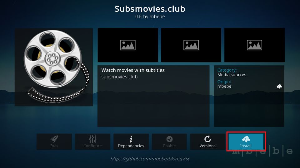 how to install subsmovies club kodi addon