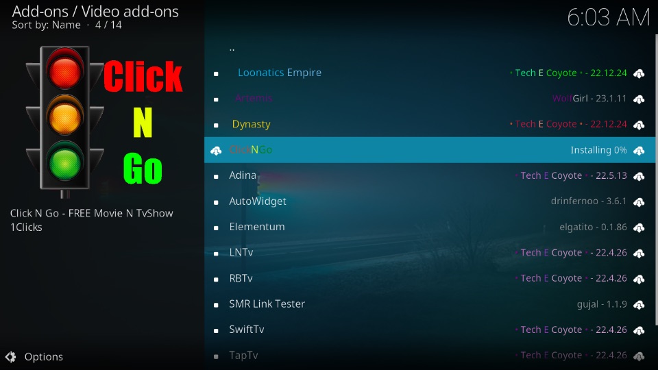 installing click n go addon