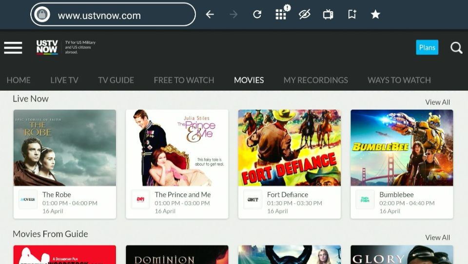 click on movies category