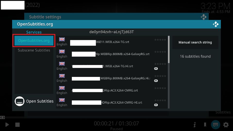 how to use subtitles on kodi