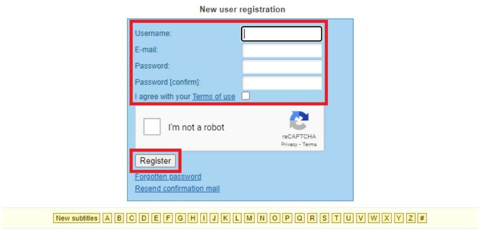 click on register button