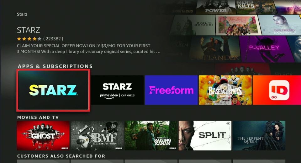 starz app on firestick