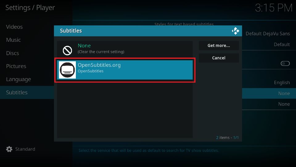 subtitles on kodi