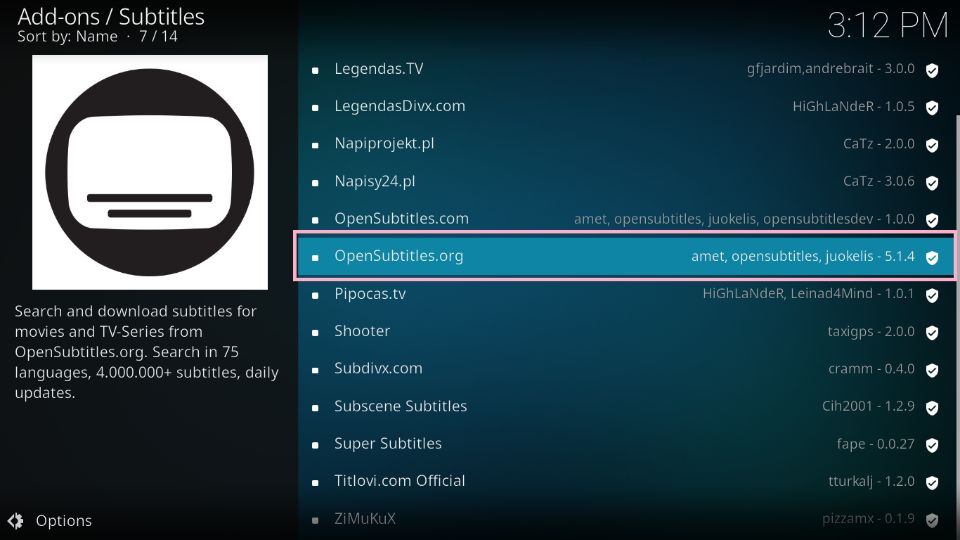 select opensubtitles.org