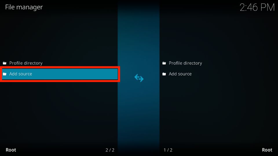 kodi add source