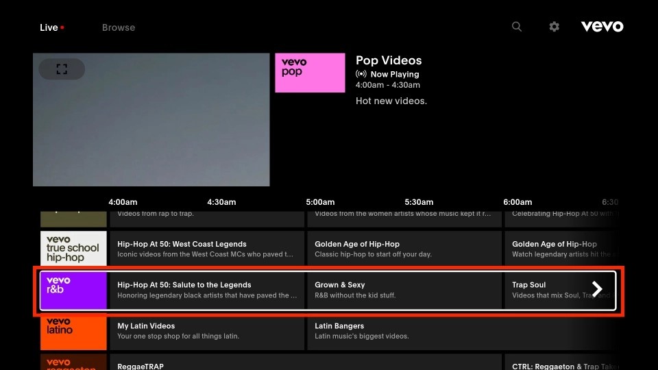 select Vevo r&b