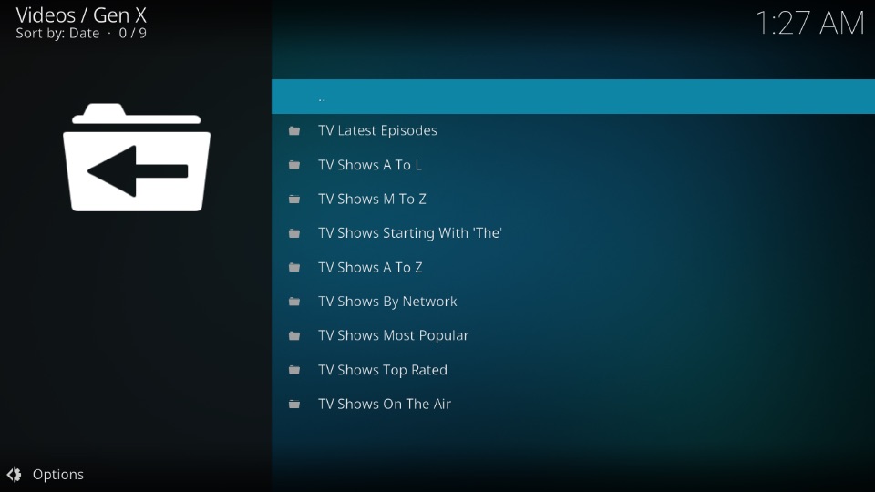 tv show categories