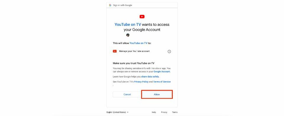 click on allow button