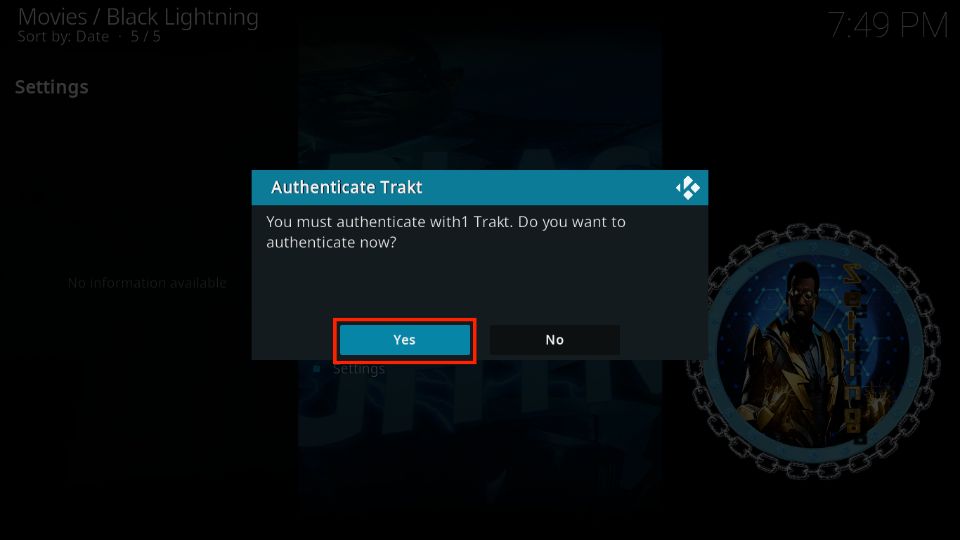 authenticate trakt