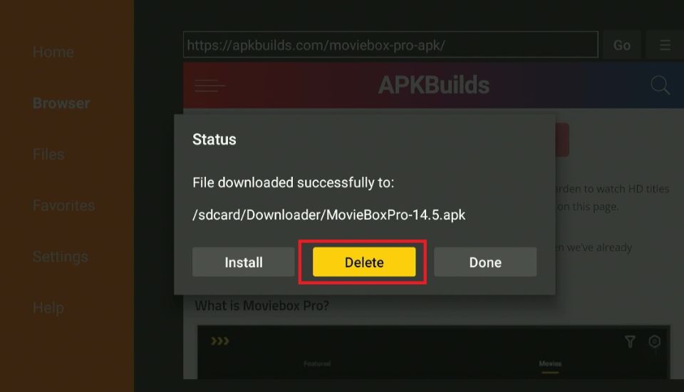 delete apk file