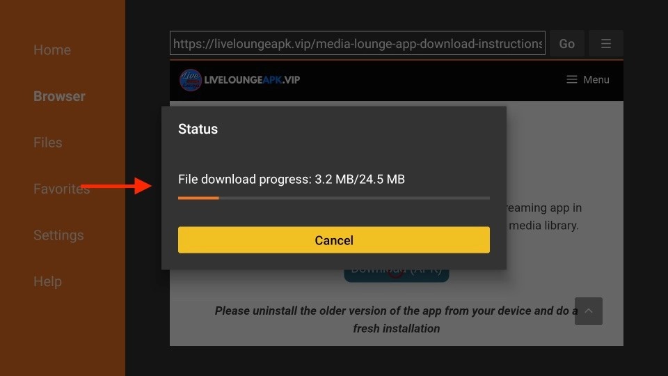 downloading media lounge apk files