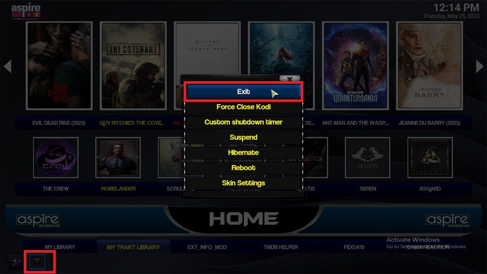 how to install aspire kodi build