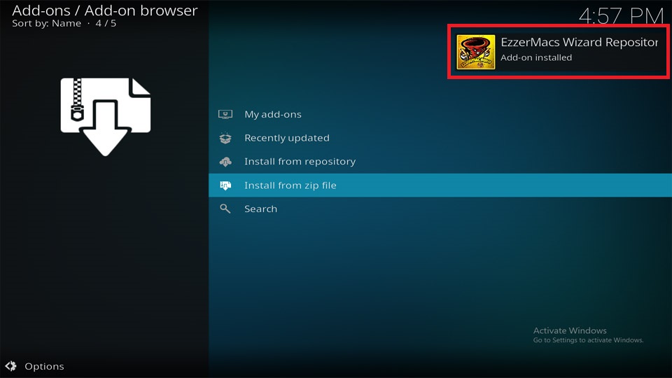 ezzermacs wizard repository addon installed