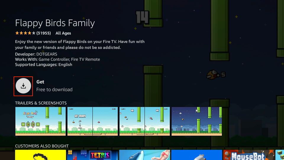 how to get flappy birds family on firestick