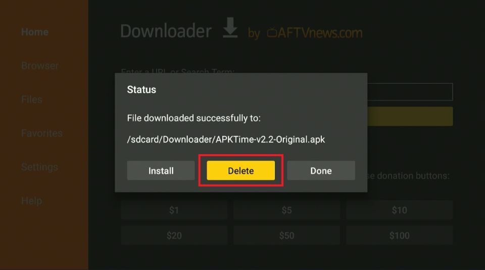 delete apktime files