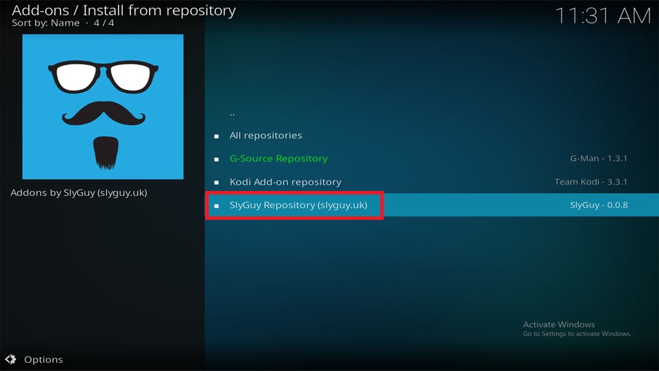 Select the SlyGuy repository