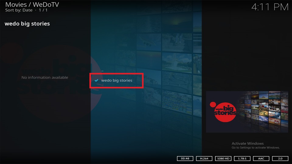 wedotv kodi addon guide