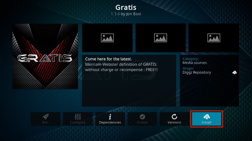 how to install gratis kodi addon