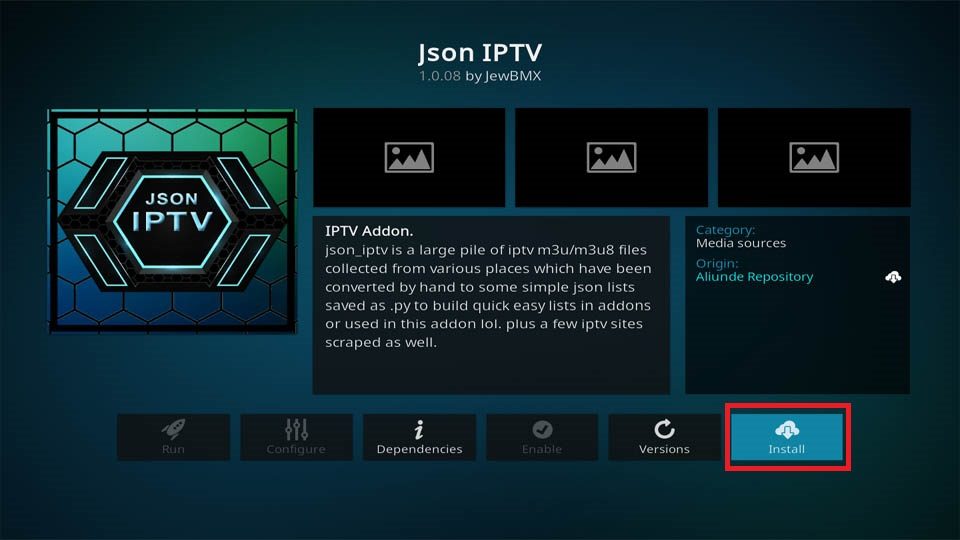 how to install Json IPTV kodi addon