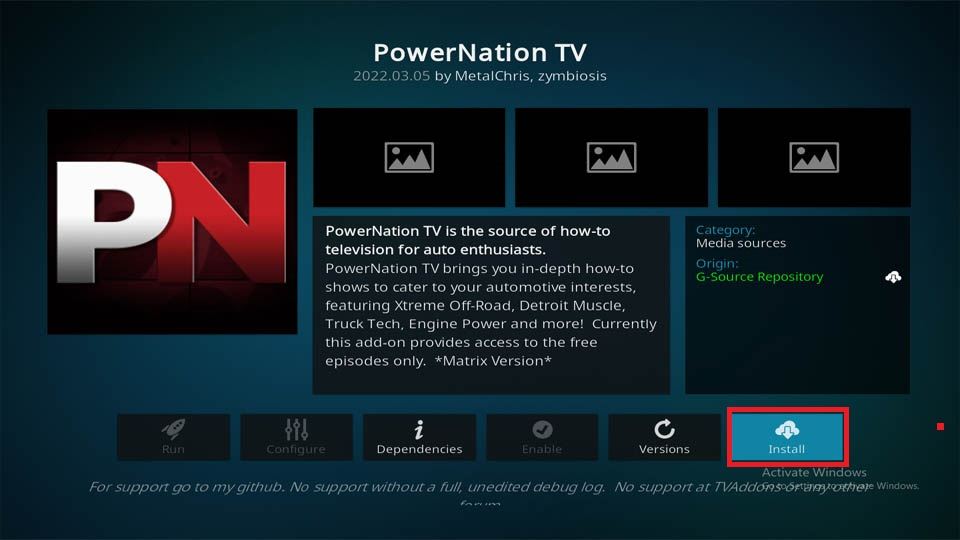 how to install PowerNation TV kodi addon