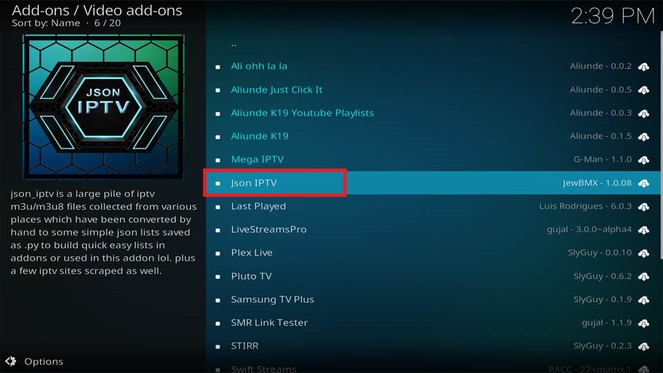 json iptv