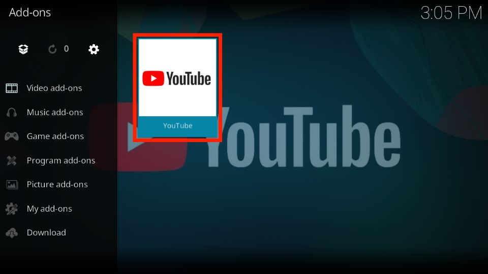 youtube kodi addon 