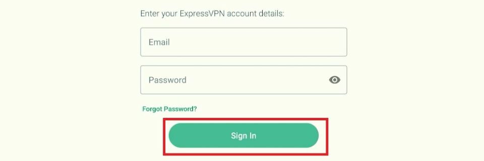 enter your expressvpn account details