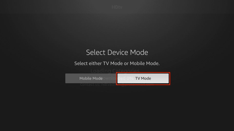 click on tv mode