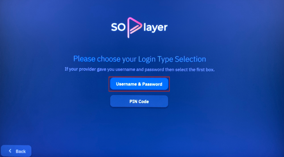 select username & password
