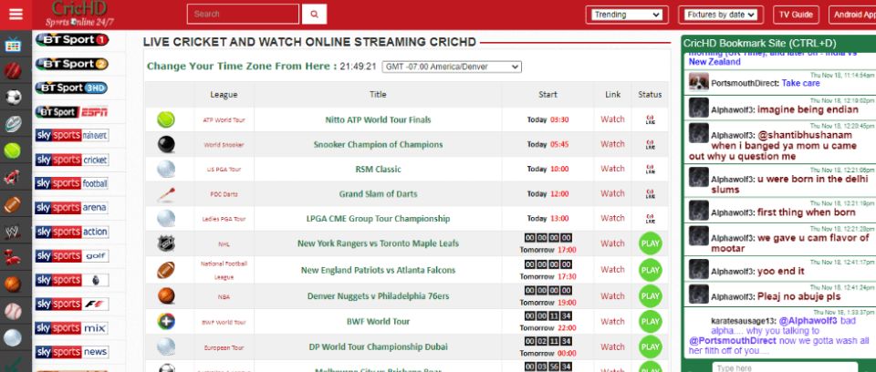 streaming sites sports