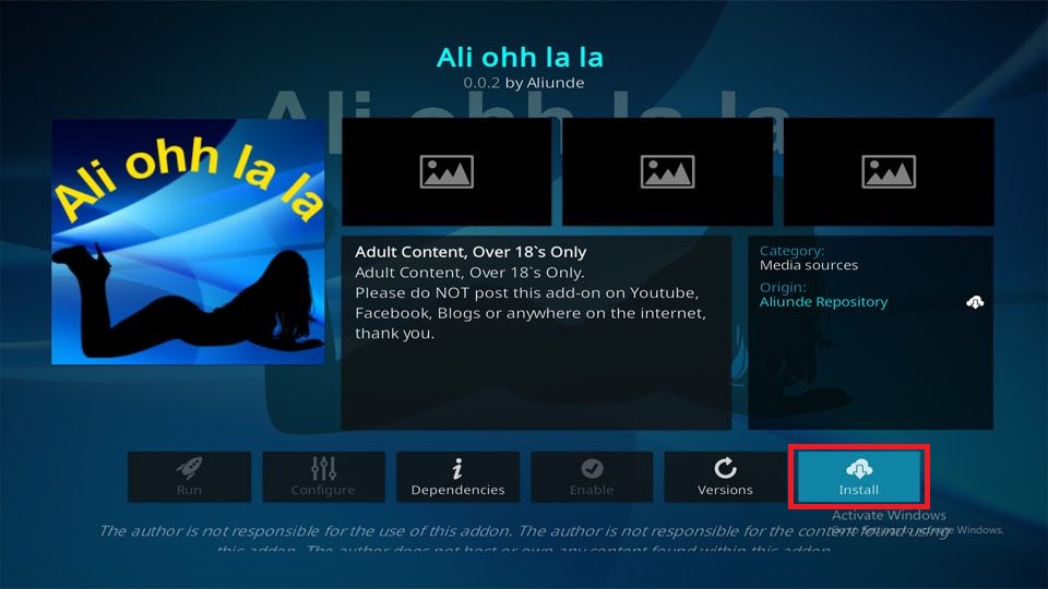 how to install ali ohh la la adult kodi addon