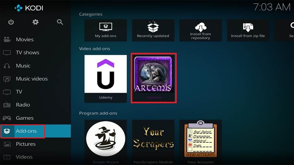 Artemis-Kodi-Addon
