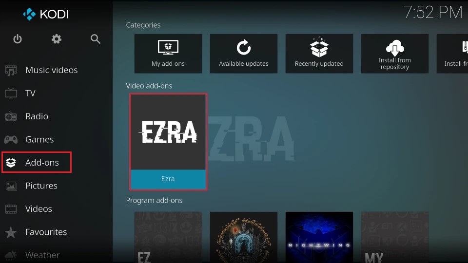 Thumbnail-Ezra-Kodi-Addon