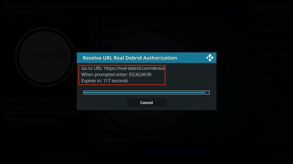 real debrid authorization code