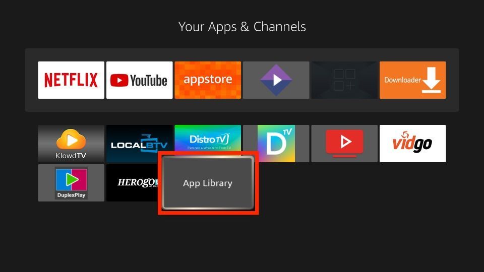 click on app library