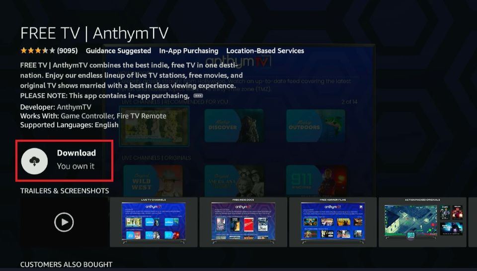 how to get Anthym TV on firestick