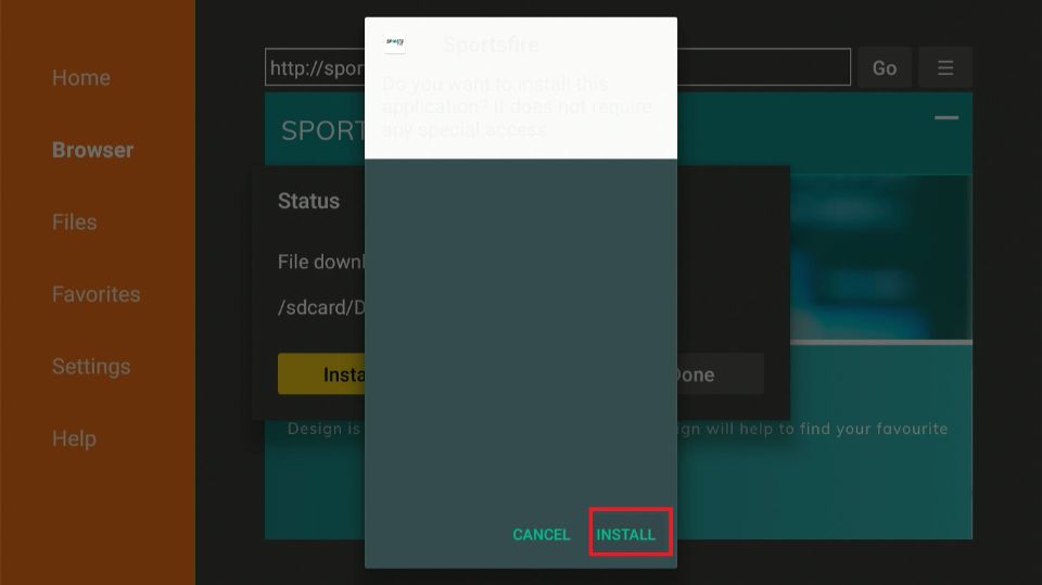 how to install sportsfire on firestick