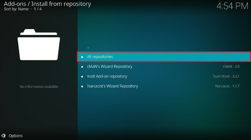 select All Repositories option