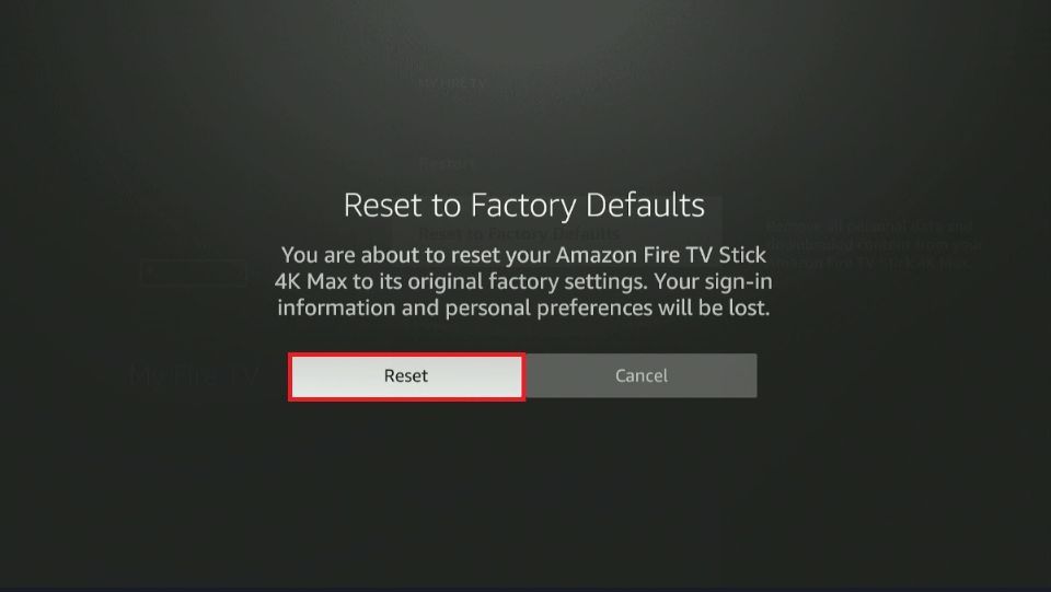 How to reset FireStick to factory defaults