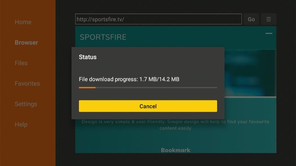downloading sportsfire apk files