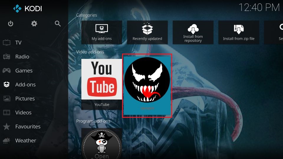 venom video addon