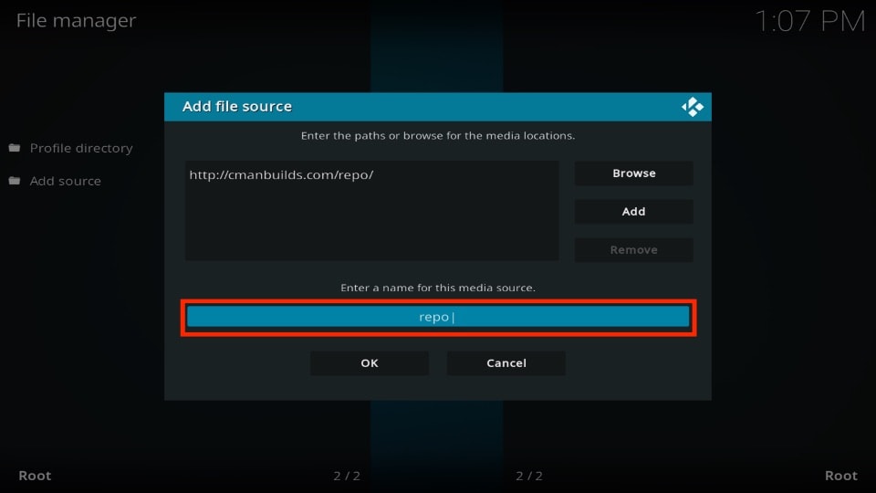 enter media source name