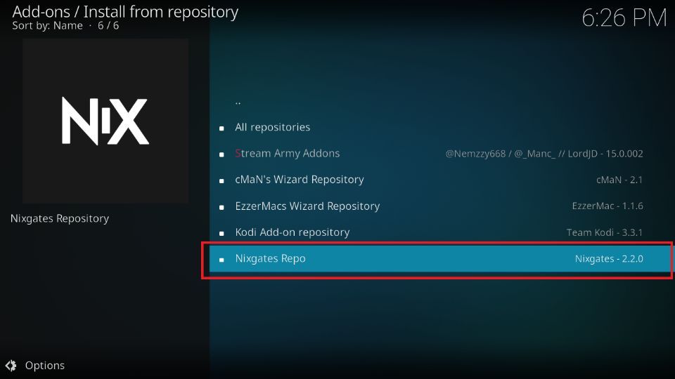 Select the Nixgates Repo