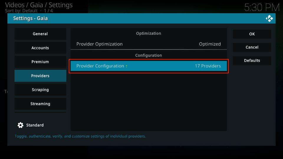 press Provider Configuration