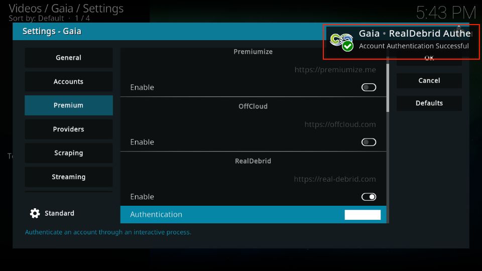 gaia kodi addon