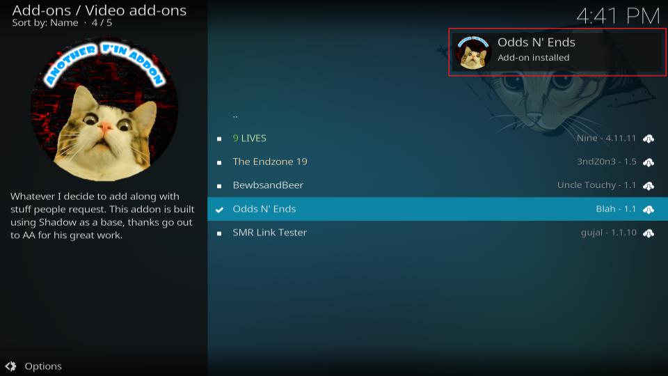 oddsnends-addon-installed