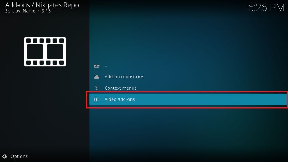 Video add-ons option