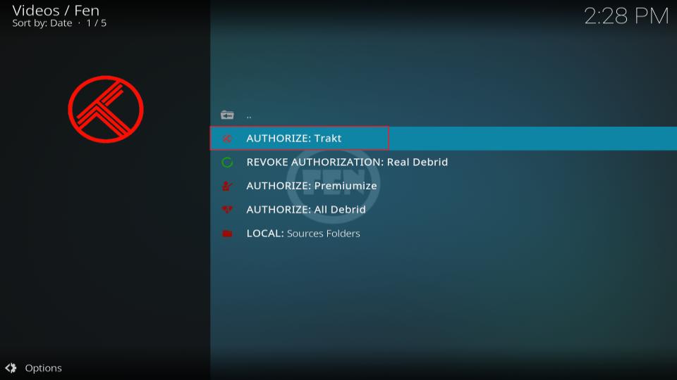 authorize trakt